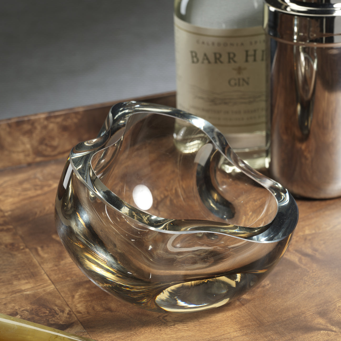 Viento Glass Bowl - Taupe - Decorative Bowls by Carlyle Avenue