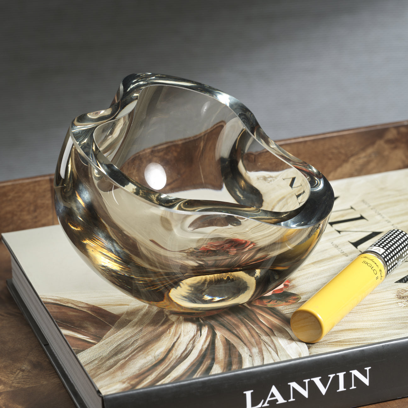 Viento Glass Bowl - Taupe - Decorative Bowls by Carlyle Avenue