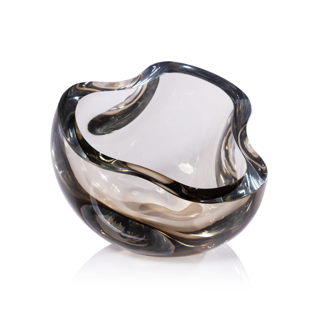 Viento Glass Bowl - Taupe - Decorative Bowls by Carlyle Avenue
