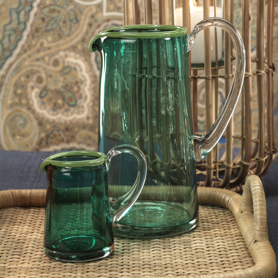 Lagoon Juice Pitcher -Azul, Green and Clear - Serveware by Carlyle Avenue