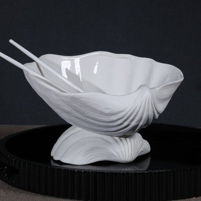 La Coquille Stoneware Clam Shell Bowl - Serveware by Carlyle Avenue
