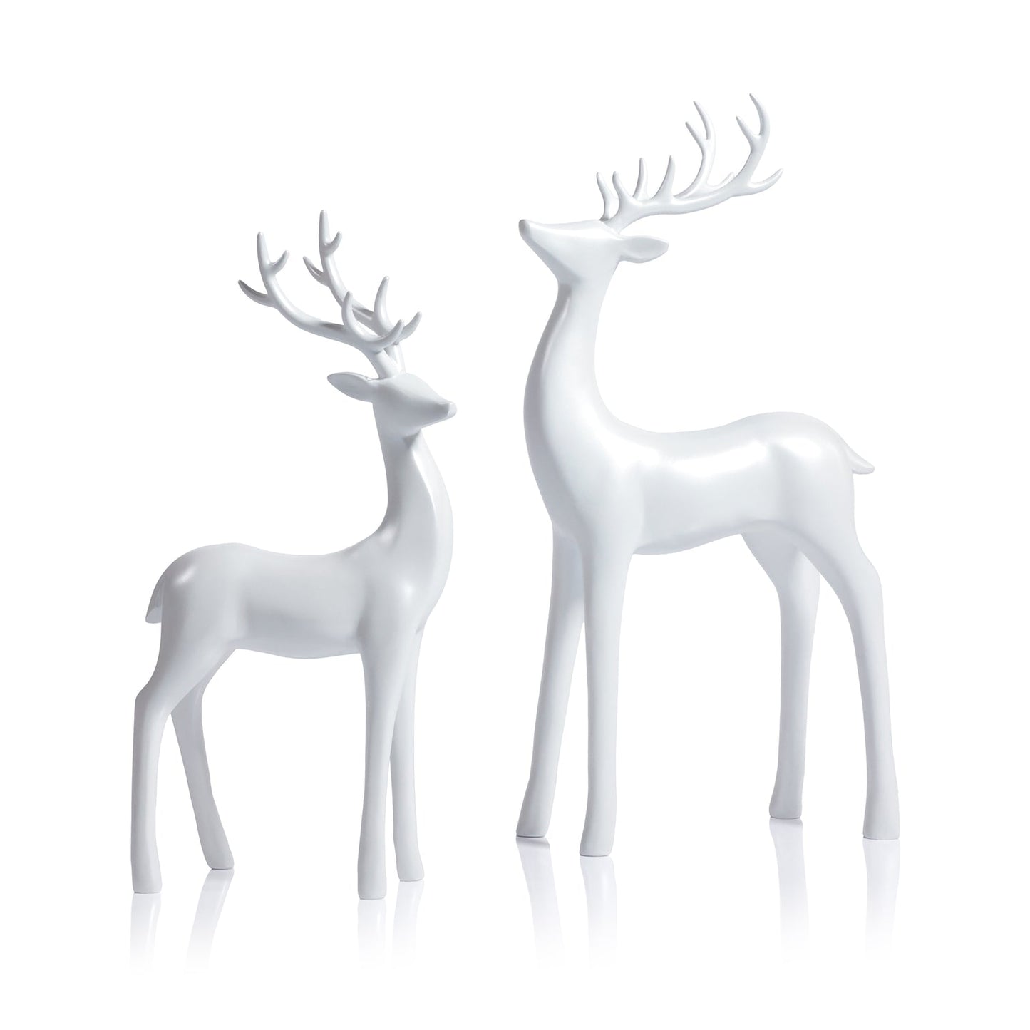 Pearl White Deer - Set of 2 Assorted - Christmas Decor by Carlyle Avenue
