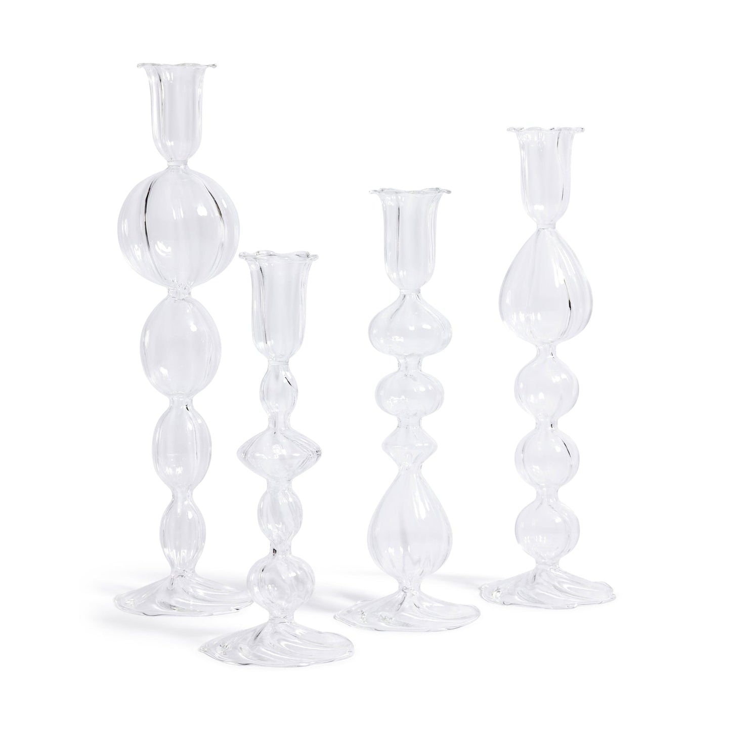 Marais Blown Glass Candle Holder - Clear