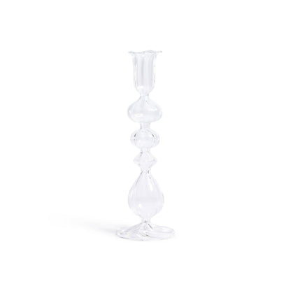 Marais Blown Glass Candle Holder - Clear - CARLYLE AVENUE