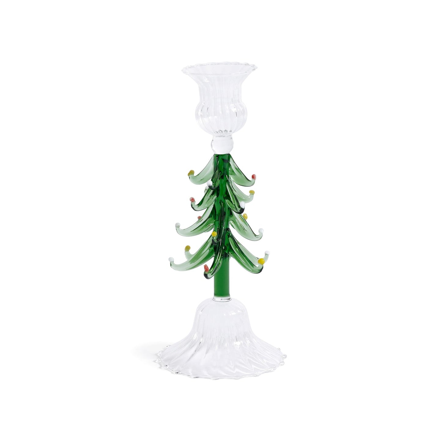 Holiday Icon Candle Holder - Clear & Green - Candle Holders by Carlyle Avenue