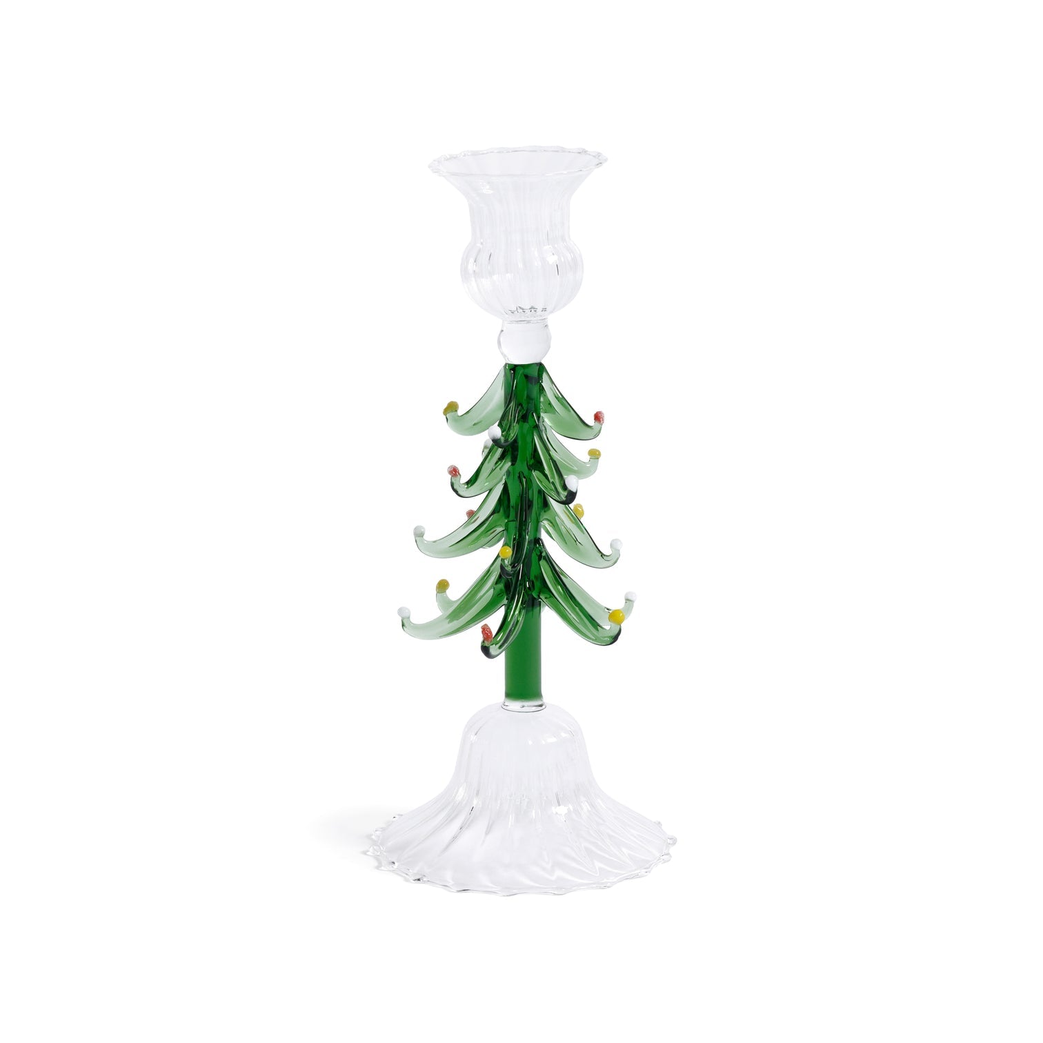 Holiday Icon Candle Holder - Clear & Green - Candle Holders by Carlyle Avenue