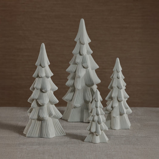Snow Covered Flocked Tree - Light Gray