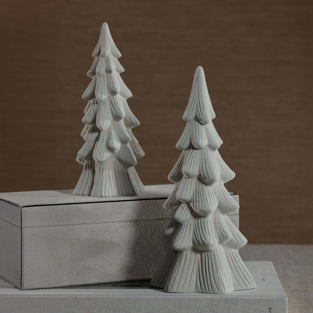 Snow Covered Flocked Tree - Light Gray