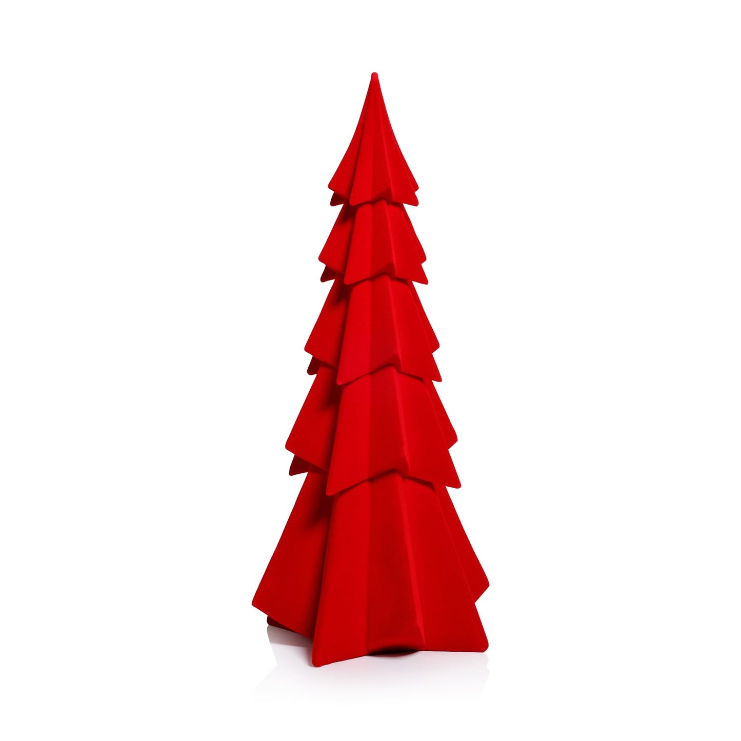 Flocked Red Tree, 15.5"