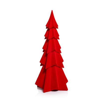 Flocked Decorative Tree - Red