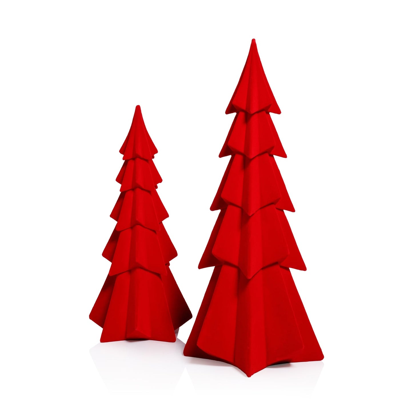 Flocked Red Tree, 15.5"