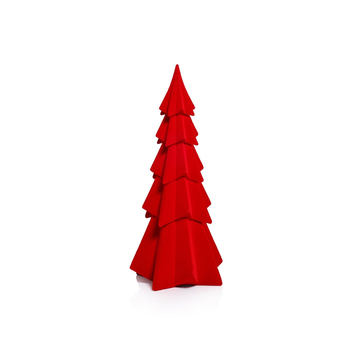 Flocked Red Tree, 15.5"