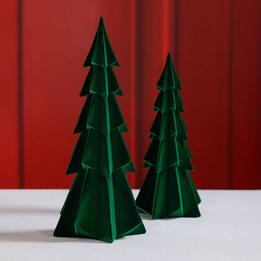 Flocked Decorative Tree - Green