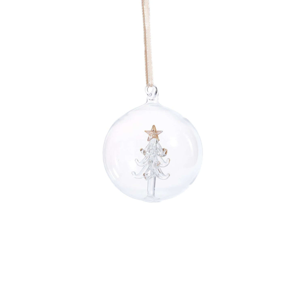 Clear Glass Ball Ornament with Tree Inside - Ornaments by Carlyle Avenue