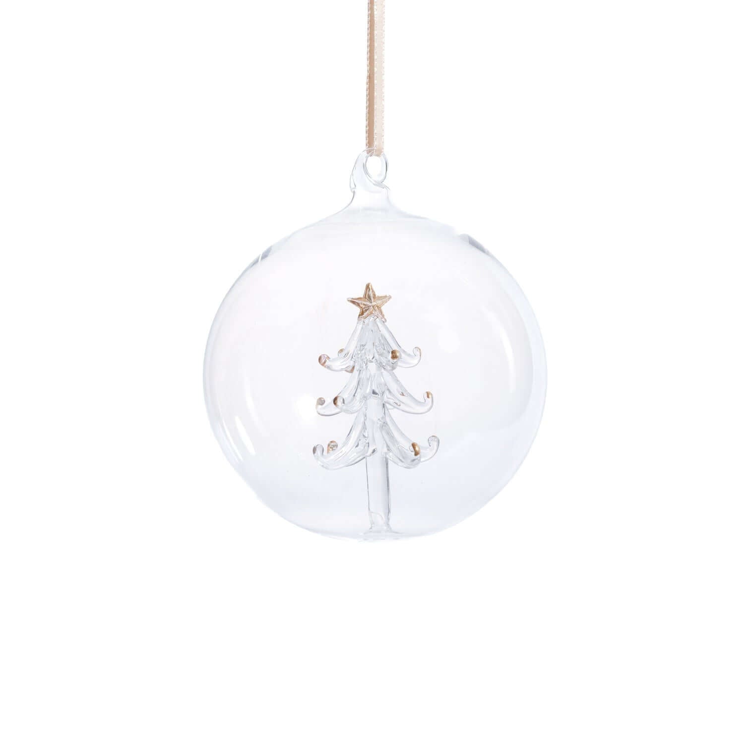 Clear Glass Ball Ornament with Tree Inside - Ornaments by Carlyle Avenue