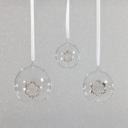 Clear Glass Snowflake Ornament
