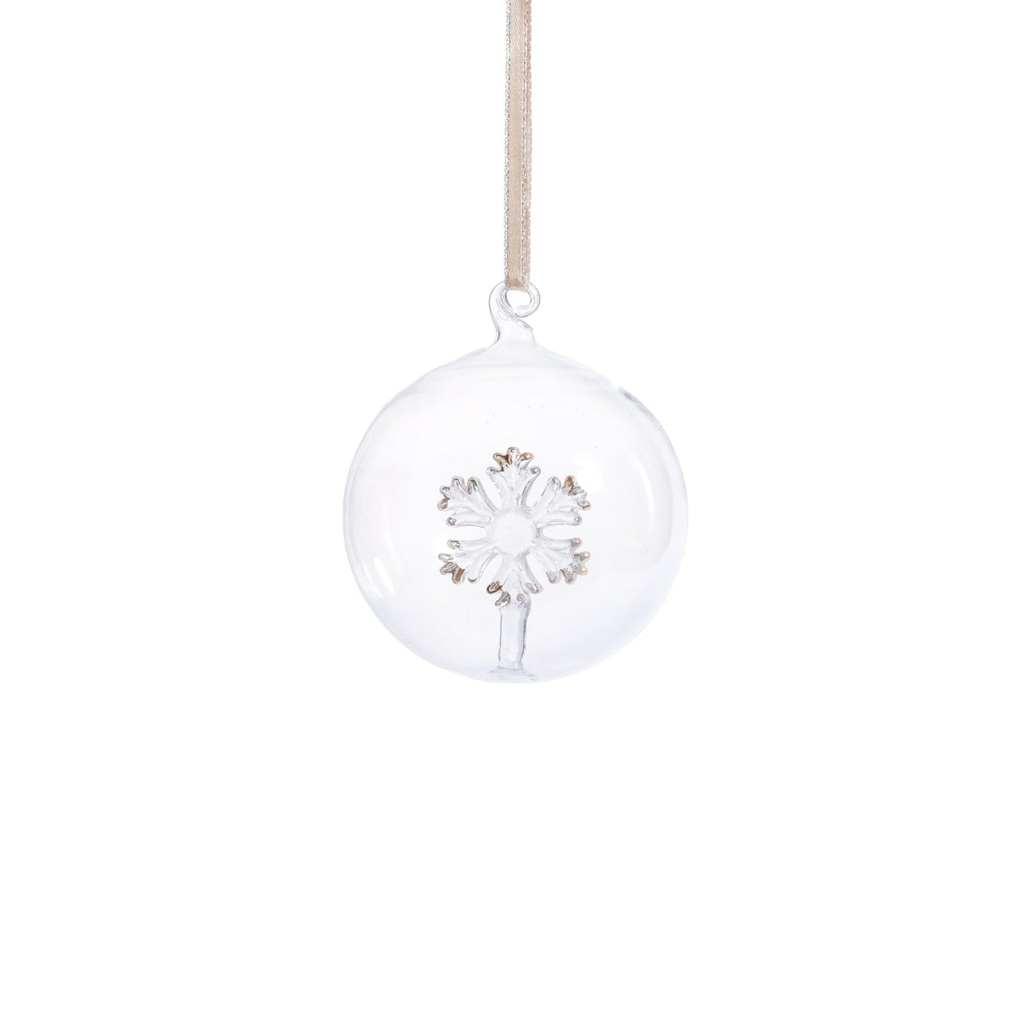 Clear Glass Snowflake Ornament