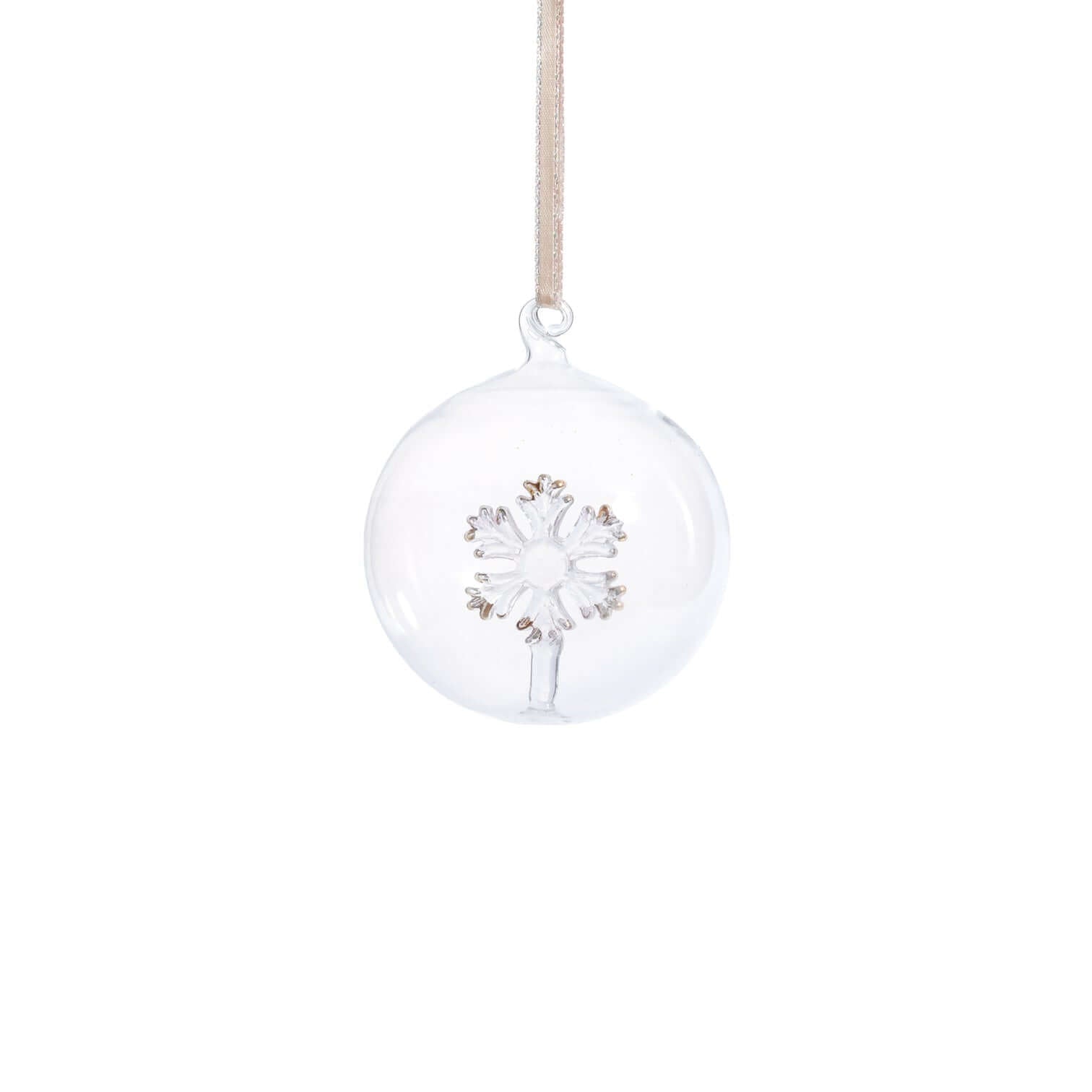Clear Glass Snowflake Ornament