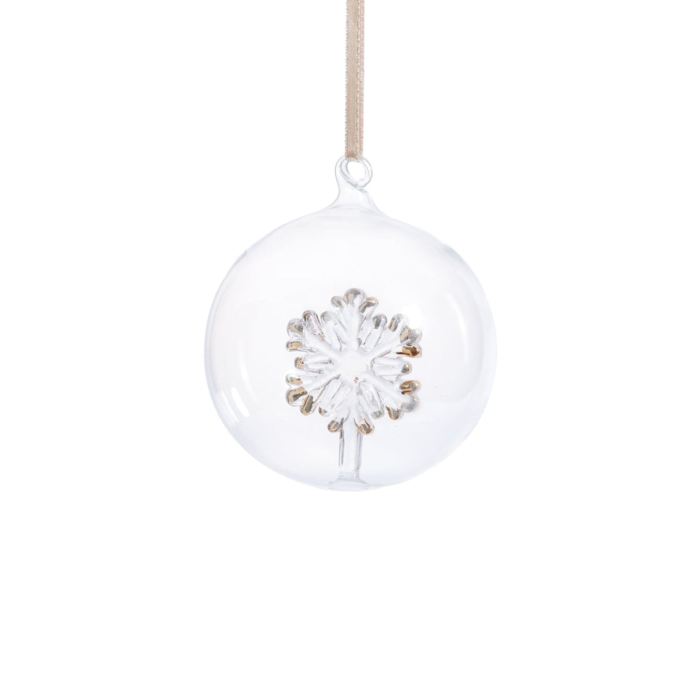 Clear Glass Snowflake Ornament