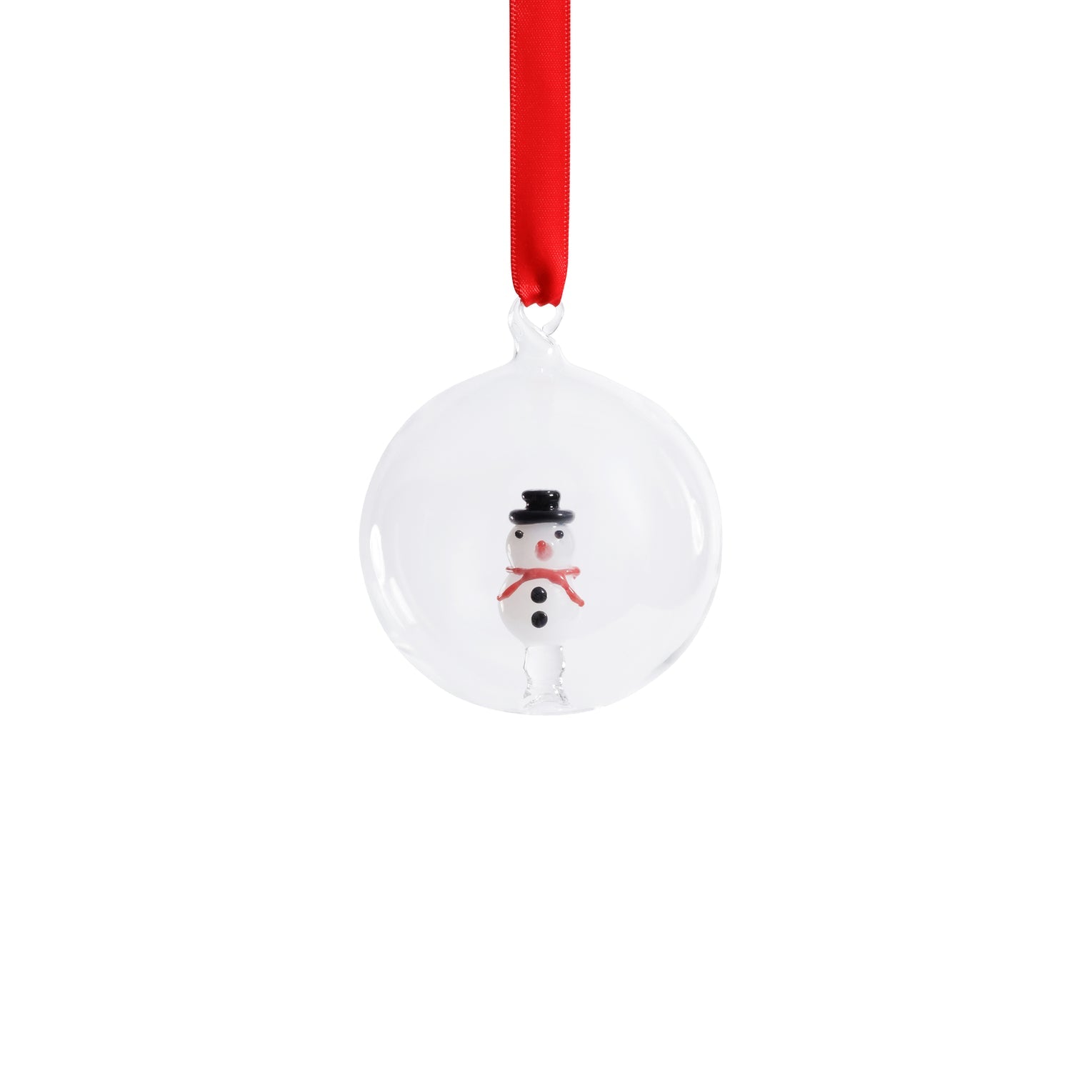 Clear Glass Snowman Ornament - Thumbnail 3