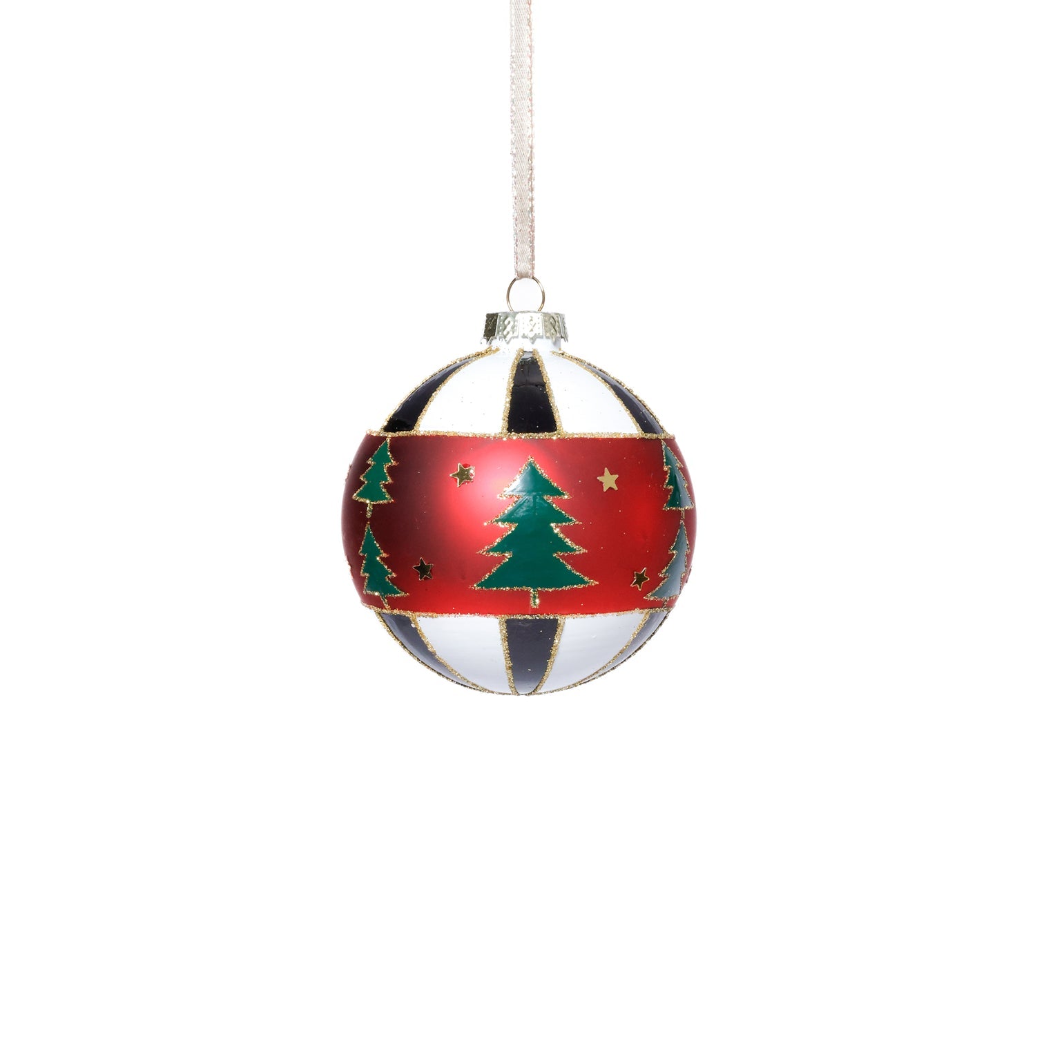 Tree Design Glass Ball Ornament