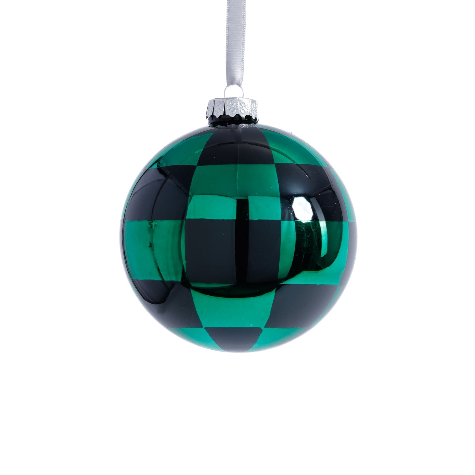 Checkered Glass Ball Ornament - Thumbnail 2