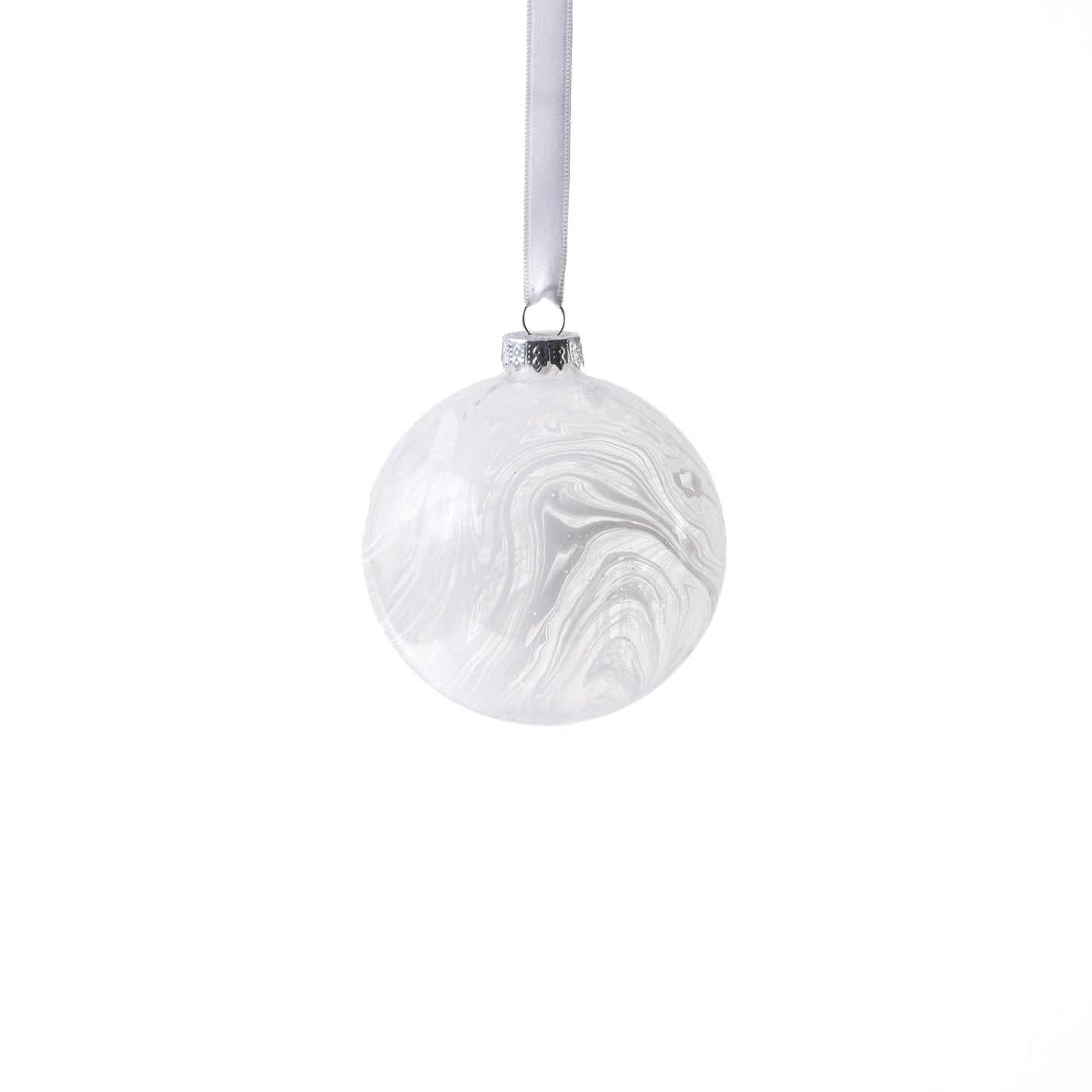 Watercolor Glass Ball Ornament - White