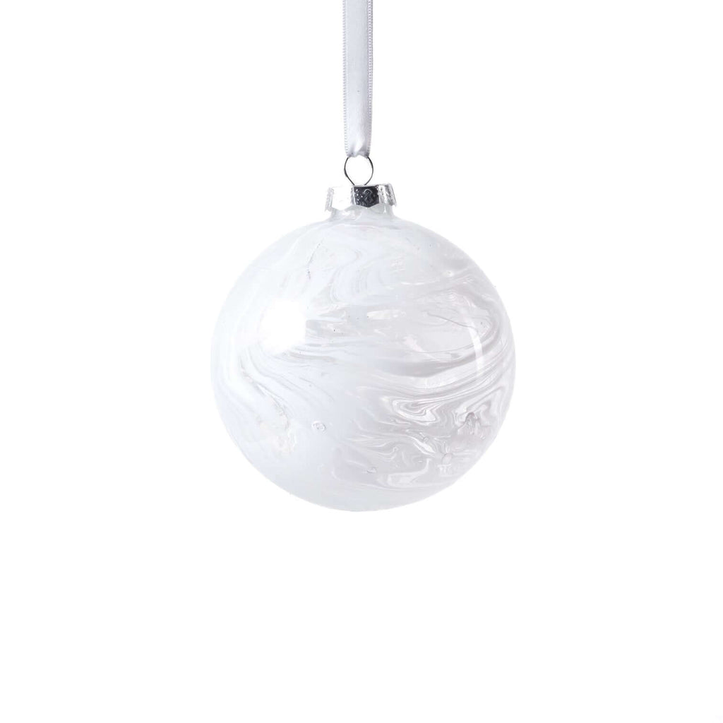 Watercolor Glass Ball Ornament - White - Ornaments by Carlyle Avenue