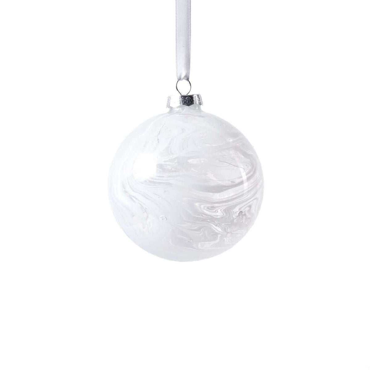 Watercolor Glass Ball Ornament - White - Ornaments by Carlyle Avenue