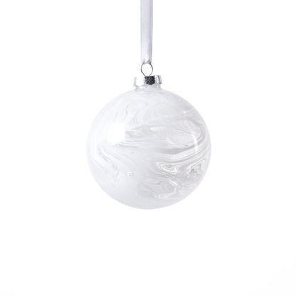 Watercolor Glass Ball Ornament - White - Ornaments by Carlyle Avenue