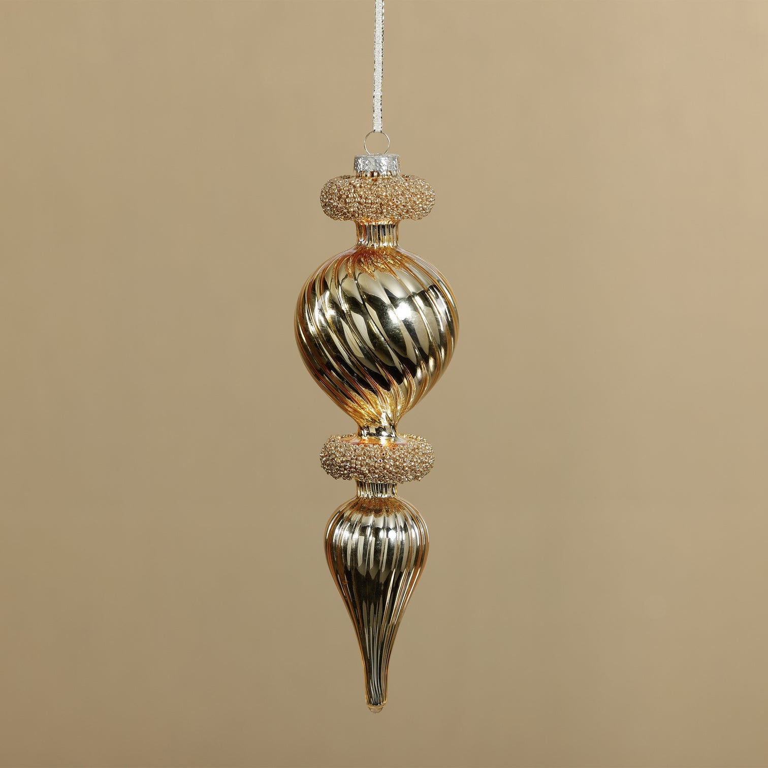 Gold Beaded Finial Ornament - Thumbnail 2