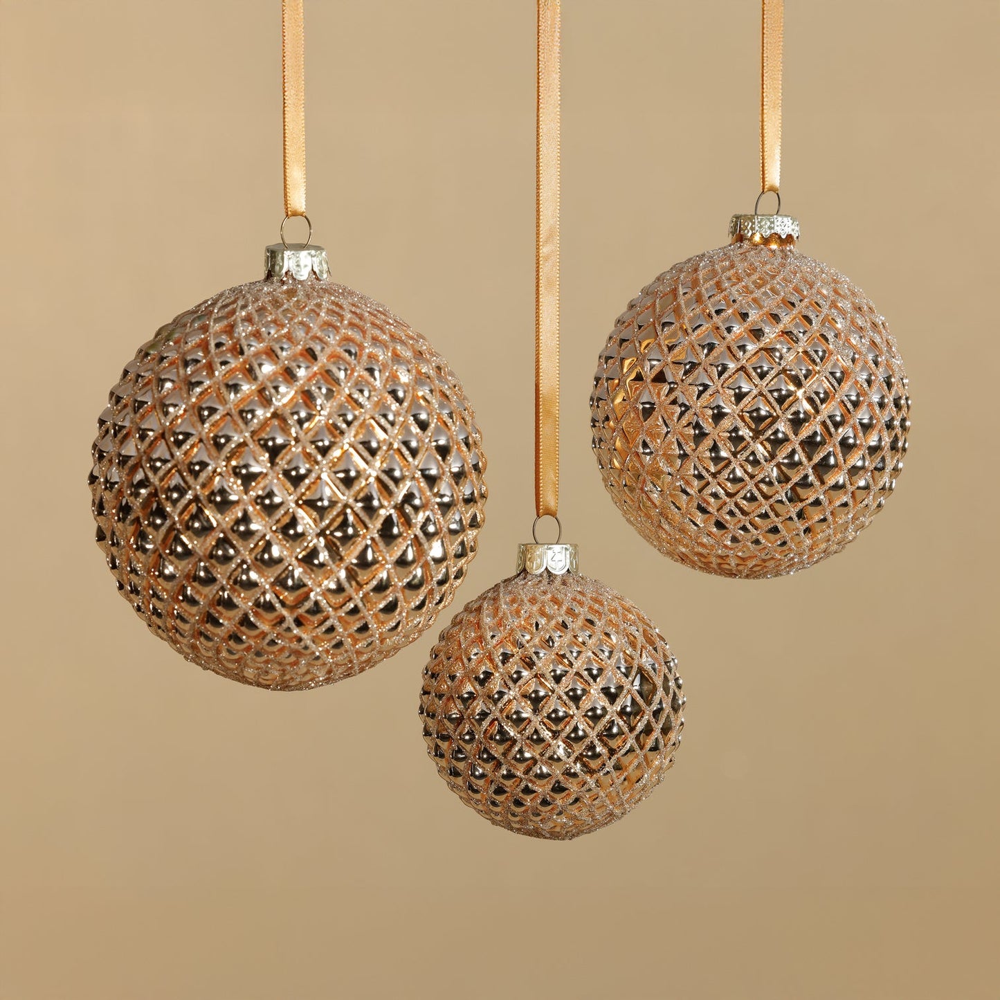 Metallic Glass Ball Ornament - Shiny Gold