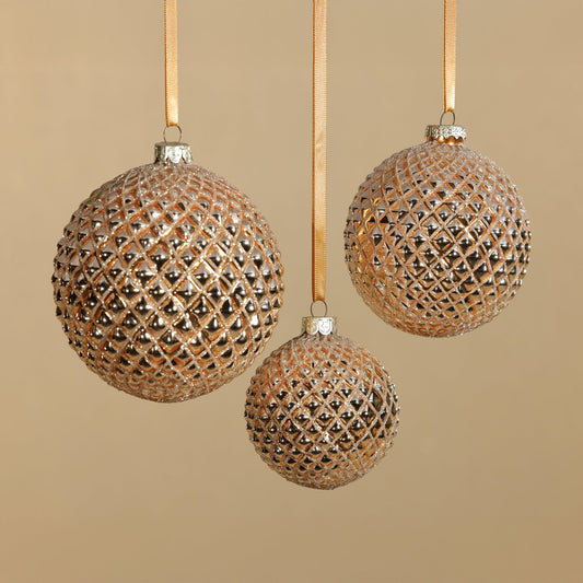 Metallic Glass Ball Ornament - Shiny Gold