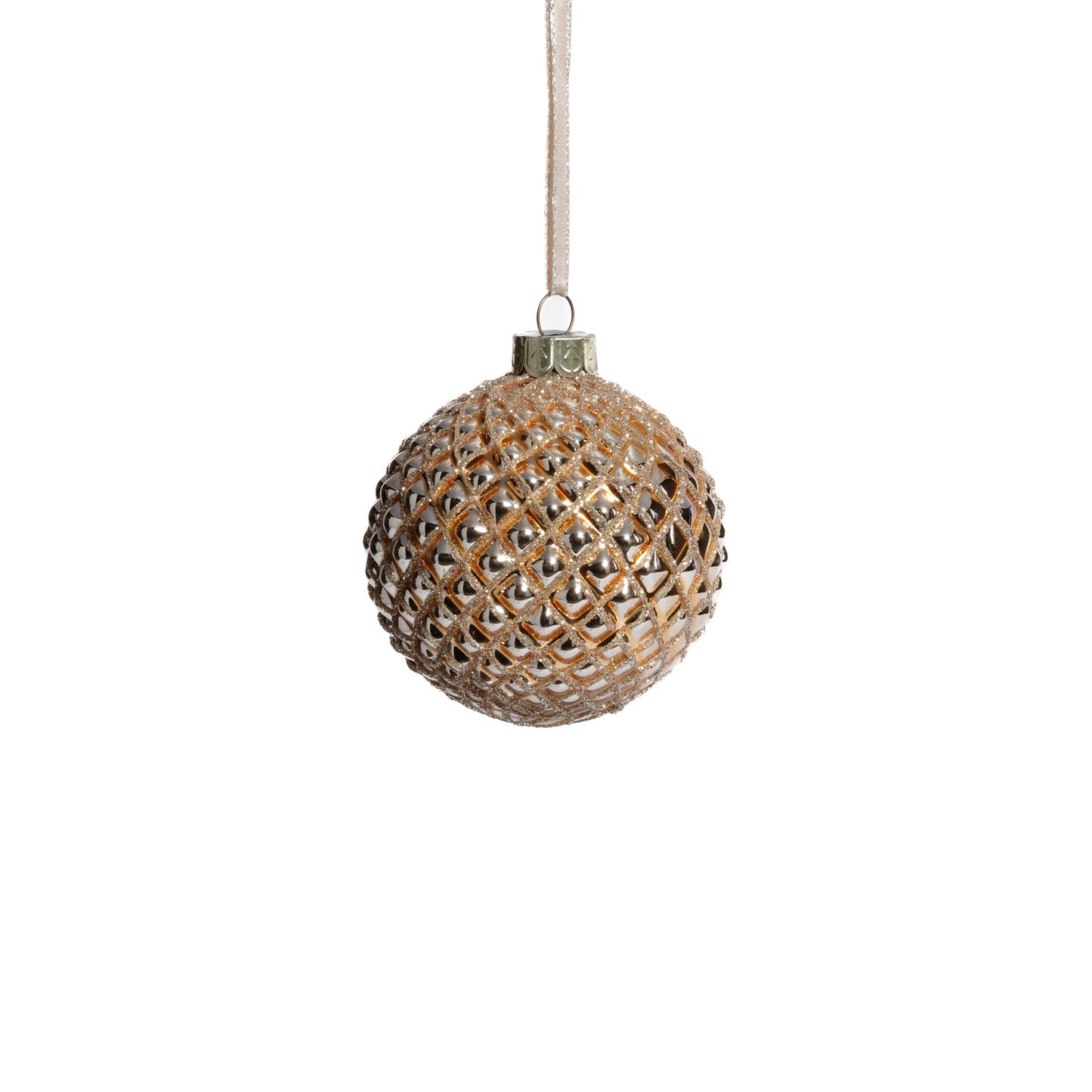 Metallic Glass Ball Ornament - Shiny Gold
