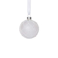 Frosted Glass Ball Ornament with White Glitter - Ornaments by Carlyle Avenue