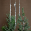 Clear Glass Icicle Ornaments - Set of 12 Assorted