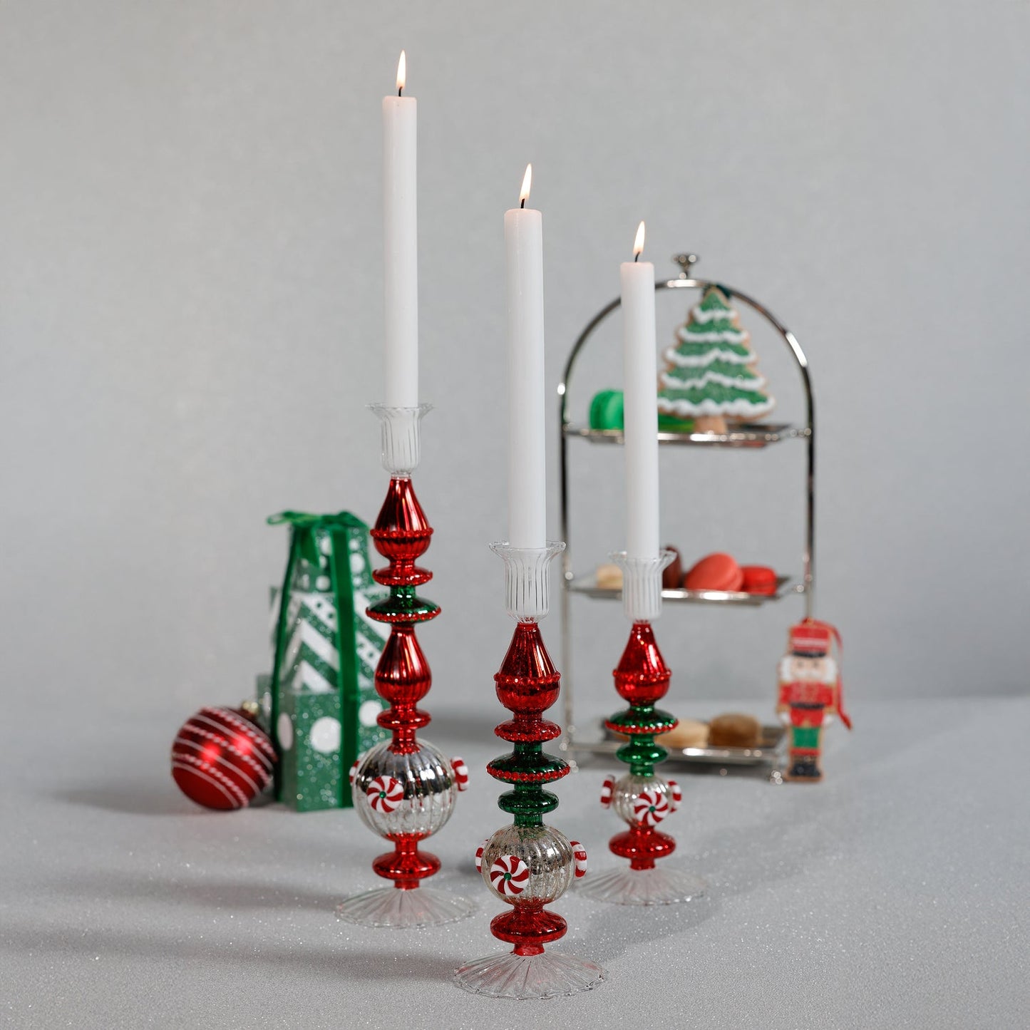 Holiday Mercury Taper Candle Holder