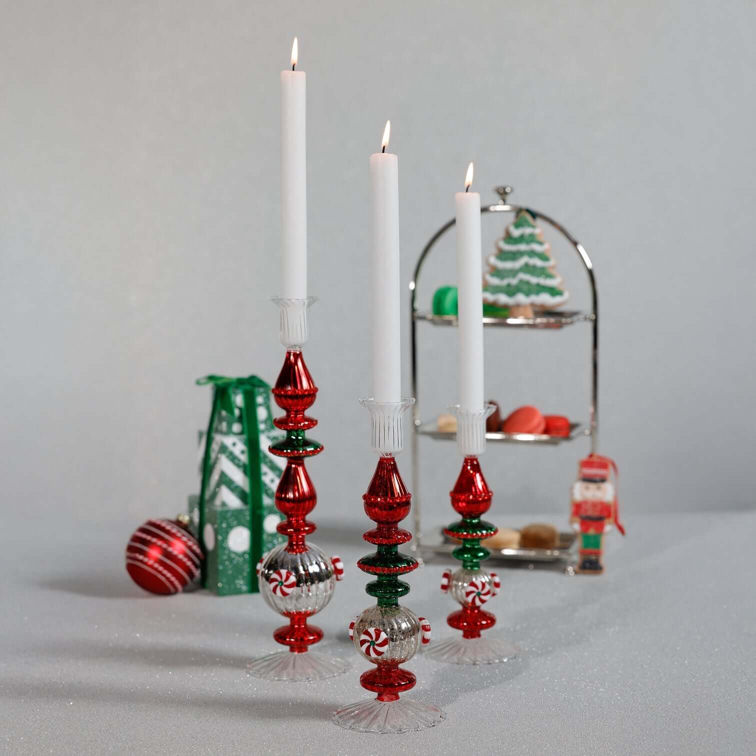 Holiday Mercury Taper Candle Holder