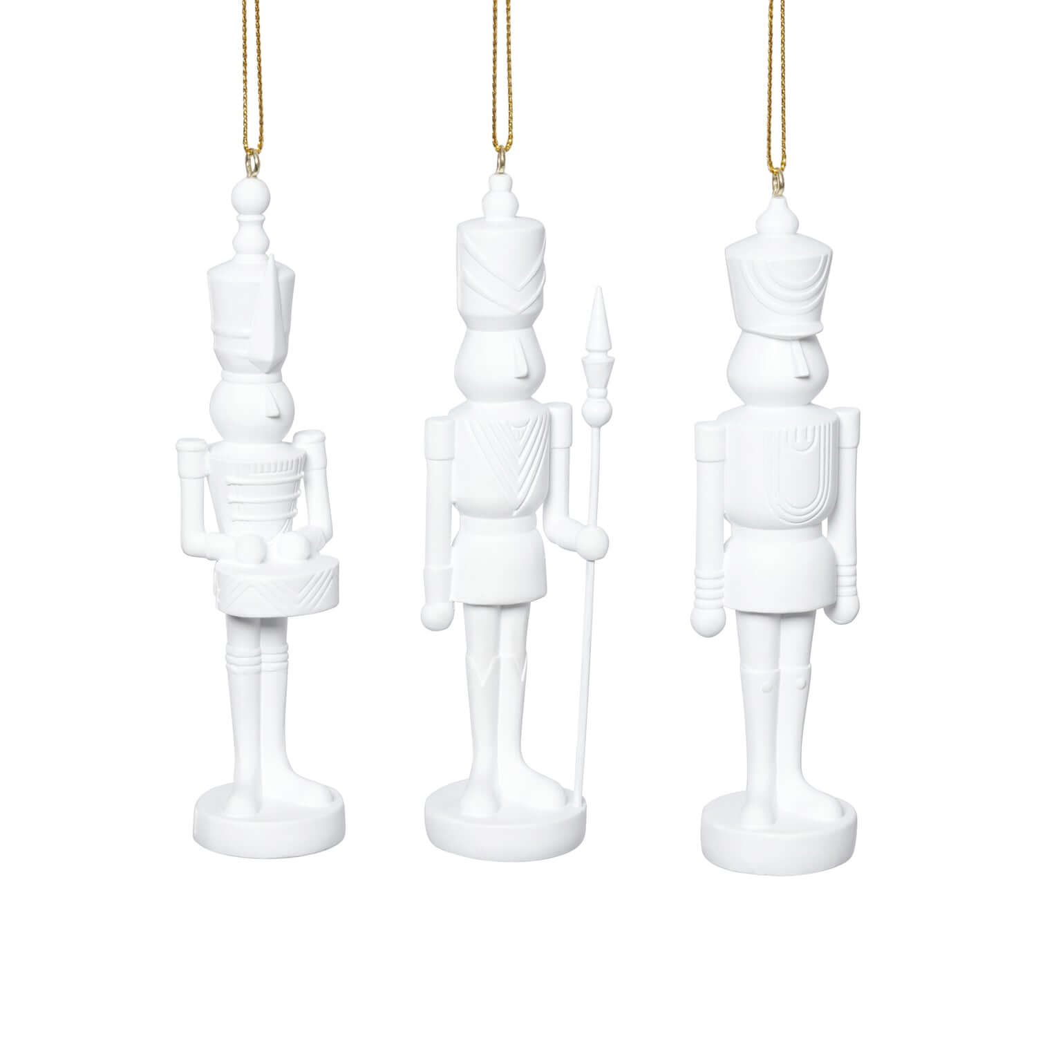 Set of 6 Assorted Soldier Ornament - White - Christmas Ornaments by Carlyle Avenue