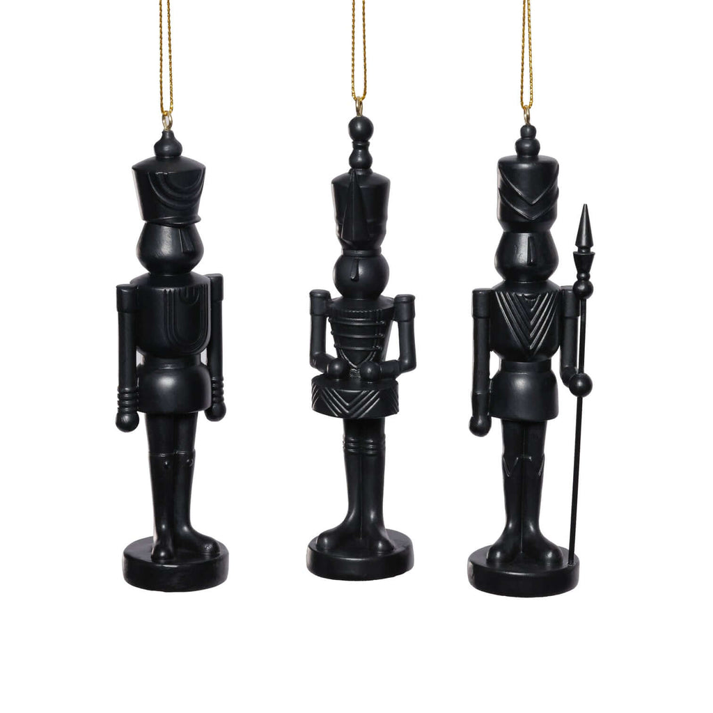 Set of 6 Assorted Soldier Ornament - Black