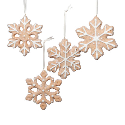 Cookie Snowflake Ornaments- Set of 4 Assorted - CARLYLE AVENUE