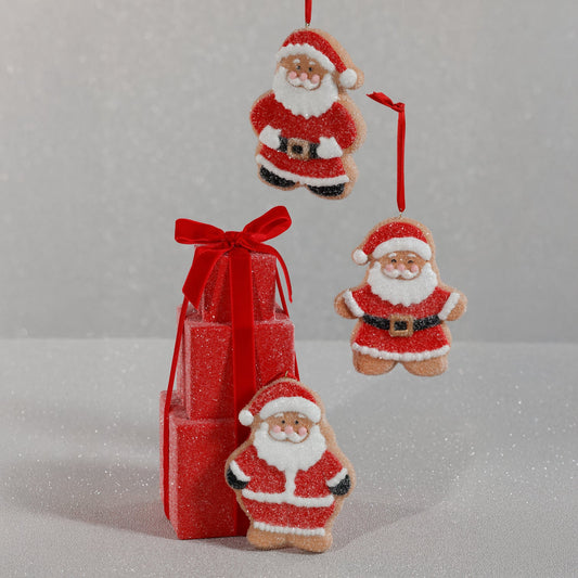 Cookie Santa Ornaments - Set of 3 Assorted