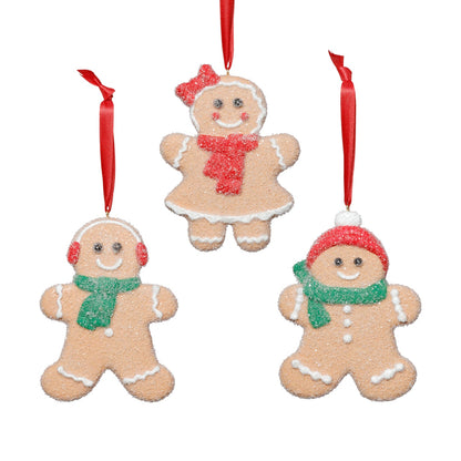 Cookie Gingerbread Ornaments - Set of 3 Assorted