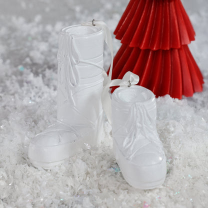 Après Ski Boots - White - Set of 6 Assorted - Christmas Ornaments by Carlyle Avenue