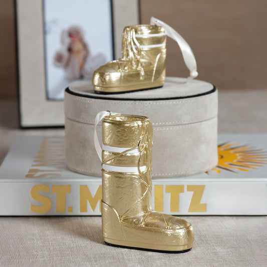 Après Ski Boots - Gold - Set of 6 Assorted - Christmas Ornaments by Carlyle Avenue