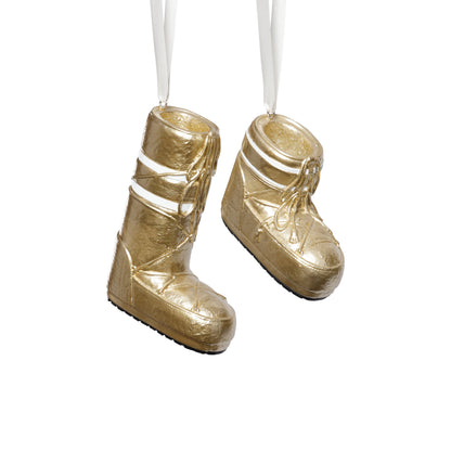 Après Ski Boots - Gold - Set of 6 Assorted - Christmas Ornaments by Carlyle Avenue