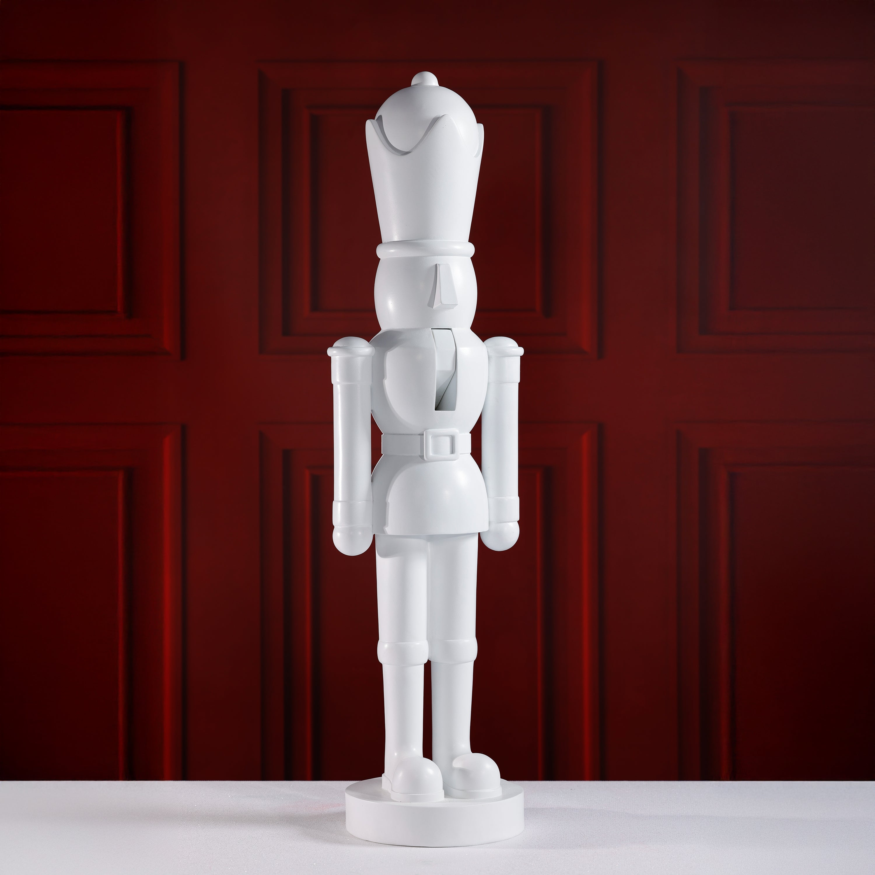 12" White Nutcracker Candleholder - Thumbnail 3