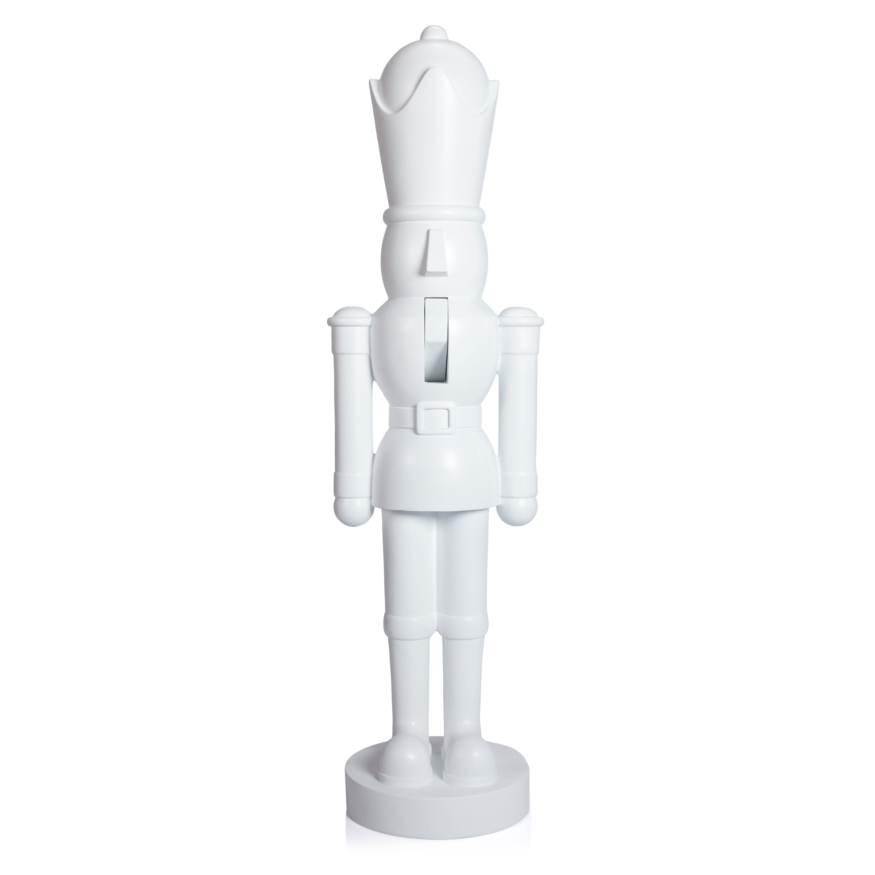 12" White Nutcracker Candleholder