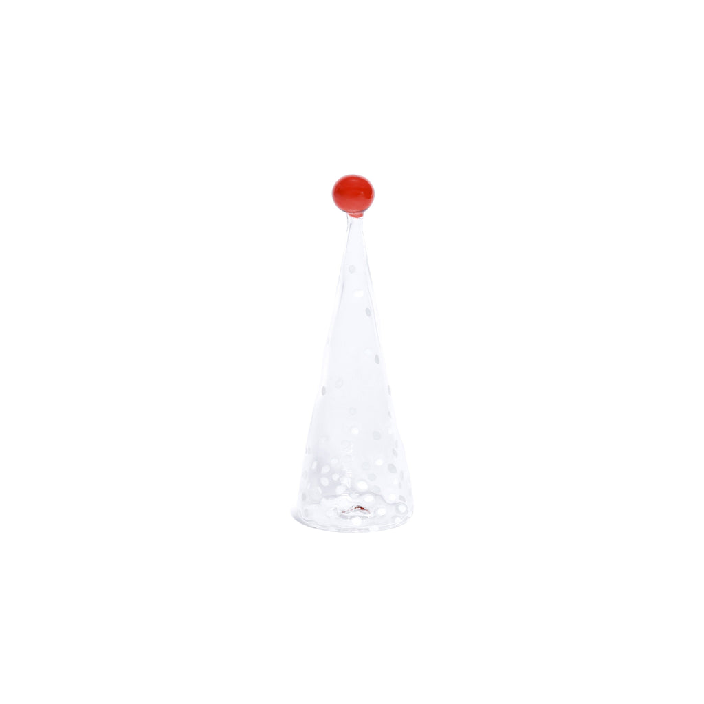 Glass Tree - White Dot Design - Holiday Decor by Carlyle Avenue