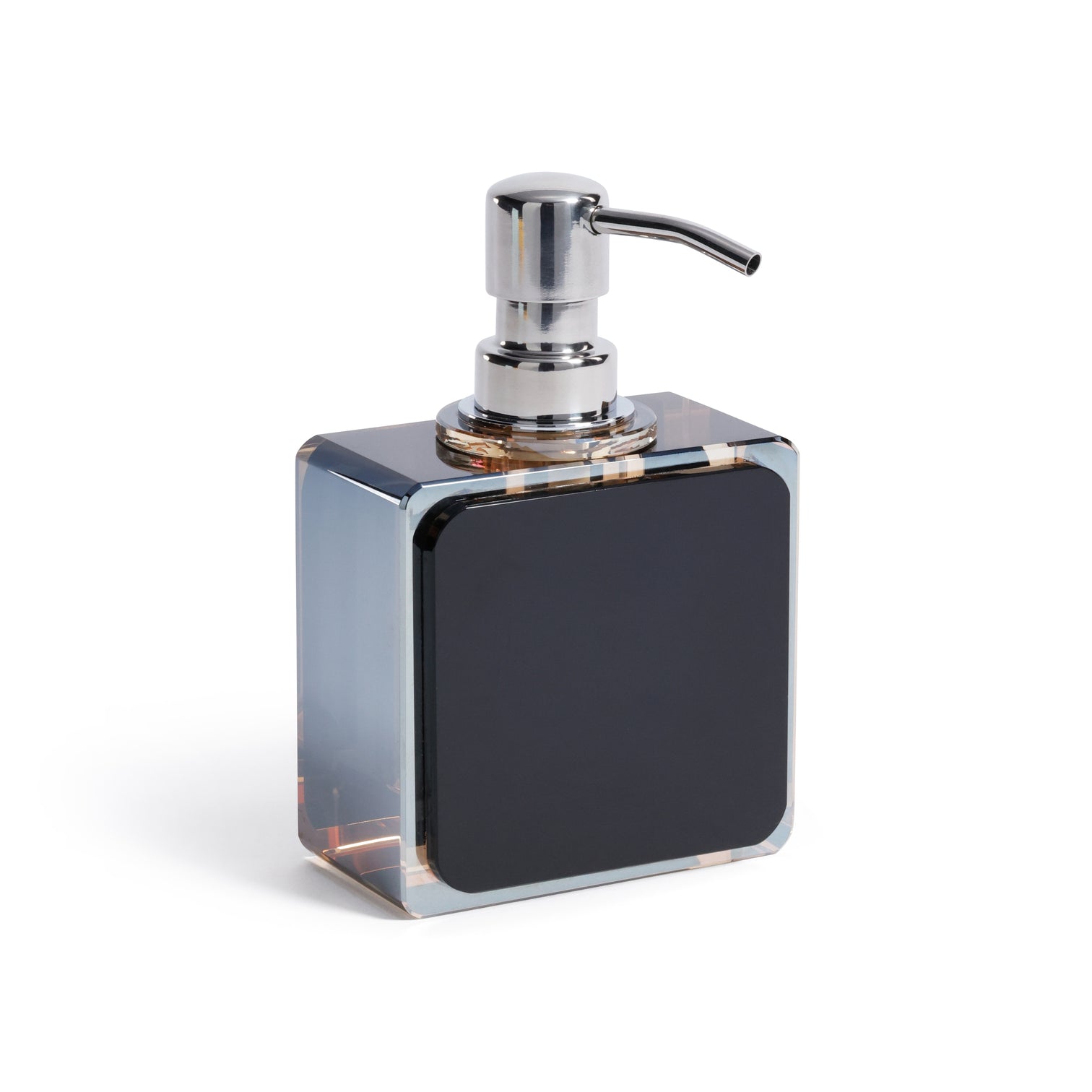 Tonal Crystal Glass Soap Dispenser - Black & Amber - Soap Dispenser by Carlyle Avenue